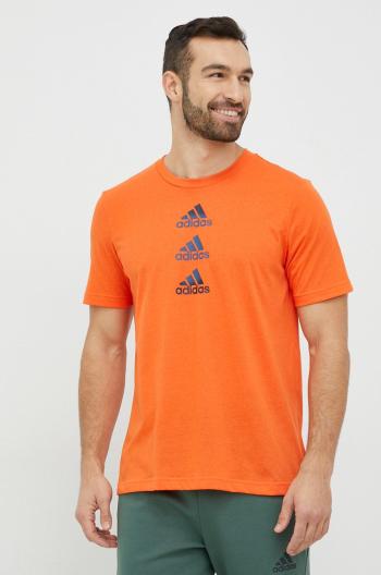 Tréninkové tričko adidas Performance Design to Move oranžová barva, s potiskem