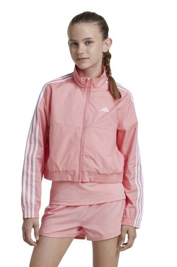 Dětská bunda adidas JG TR-ES 3SK růžová barva, IV9594