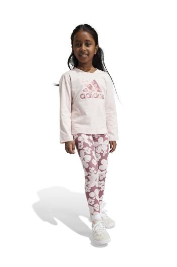 Dětská souprava adidas LG FLWR LEG SET růžová barva, IW3477