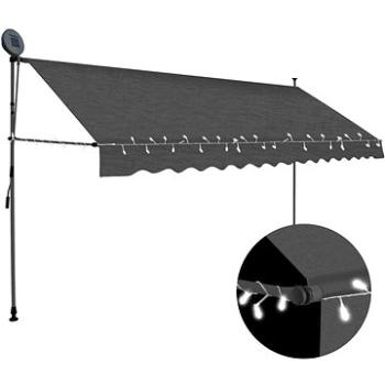 SHUMEE Markýza s LED světlem, antarcit 350 cm (145867)