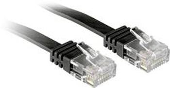 Síťový kabel RJ45 LINDY 47525, CAT 6, U/UTP, 10.00 m, černá