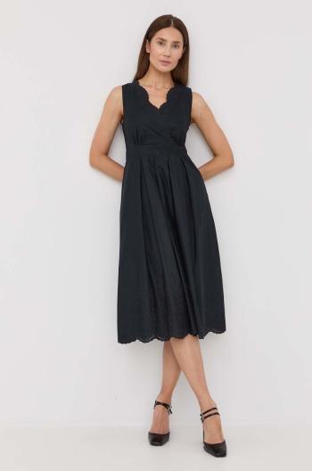 Bavlněné šaty MAX&Co. černá barva, midi