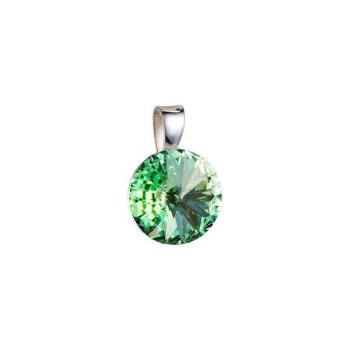 Stříbrný přívěsek s krystaly Swarovski zelený kulatý-rivoli 34112.3, chrysolite