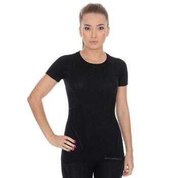 Dámské tričko Brubeck Active Wool s krátkým rukávem  Black  XL