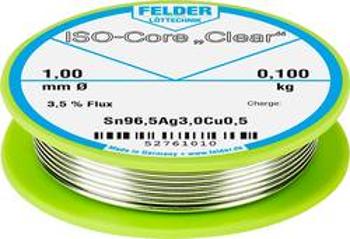 Pájecí cín Felder Löttechnik ISO-Core "Clear" SAC305, cívka, 0.100 kg, 1 mm