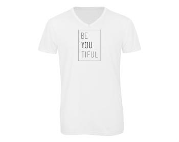 Pánské triko s výstřihem do V Be you tiful 