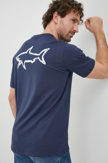 Bavlněné tričko Paul&Shark tmavomodrá barva, s potiskem