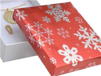 Šperky4U Vánoční dárková krabička na soupravu - červené víčko - KR0377-R