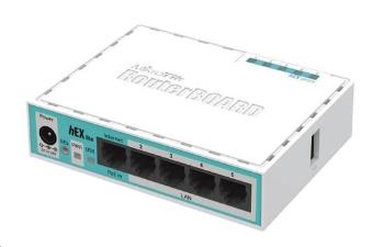 MikroTik RouterBOARD hEX lite, 850MHz CPU, 64MB RAM, 5x LAN, vč. L4 licence, RB750r2