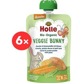 HOLLE Veggie Bunny  BIO pyré mrkev  batáty a hrášek 6× 100 g (7640161877078)