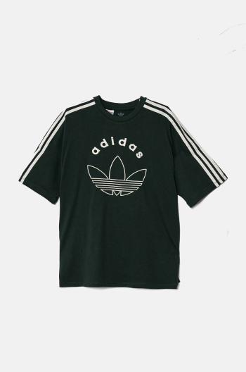 Dětské bavlněné tričko adidas Originals TEE zelená barva, s potiskem, IY9545