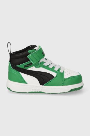 Dětské sneakers boty Puma Rebound V6 Mid AC+ In zelená barva