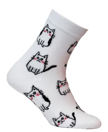 Dívčí vzorované ponožky GATTA KOČKY bílé Velikost: 36-38