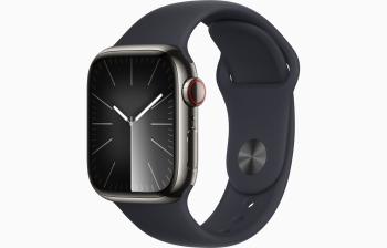 Apple Watch S9 Cell/41mm/Graphite/Sport Band/Midnight/-M/L