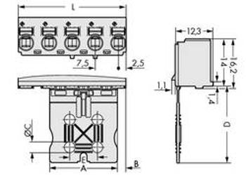 Konektor do DPS WAGO 2092-3104, 39.00 mm, pólů 4, rozteč 7.50 mm, 100 ks