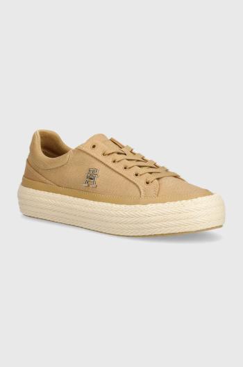 Tenisky Tommy Hilfiger VULC dámské, béžová barva, FW0FW07673