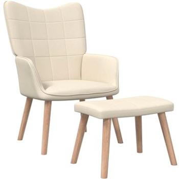 Relaxační židle se stoličkou krémová textil, 327932 (327932)