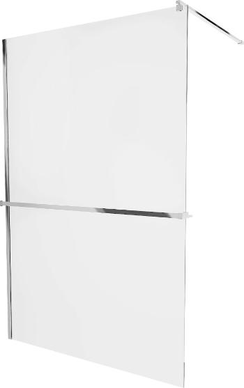 MEXEN/S KIOTO Sprchová zástěna WALK-IN s poličkou a držákem ručníků 110 x 200 cm, transparent 8 mm, chrom 800-110-121-01-00