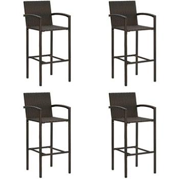 Barové stoličky 4 ks hnědé polyratan, 313454 (313454)
