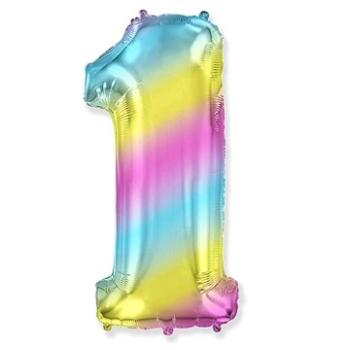 Balón foliový číslice duhová - rainbow - 102 cm - 1 (8435102305838)