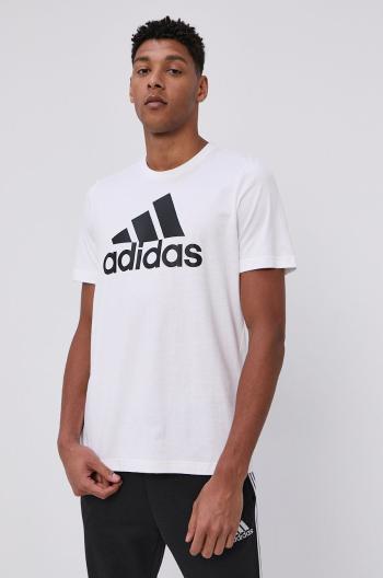 Tričko adidas GK9121 pánské, bílá barva, s potiskem