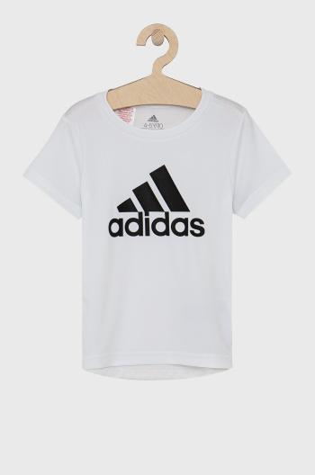 Dětské tričko adidas GN1479 bílá barva, s potiskem