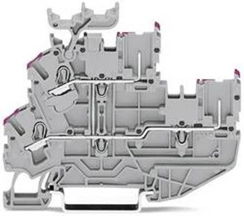 Mini dvojúrovňová základní svorka WAGO 2022-2208/999-953, pružinové připojení , 5.20 mm, šedá, 50 ks