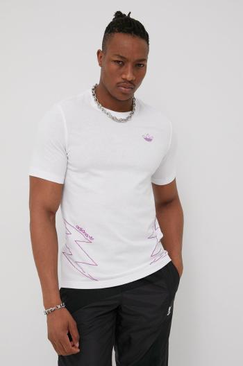 Bavlněné tričko adidas Originals HE4713 bílá barva, s potiskem