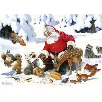 Cobble Hill Rodinné puzzle Santa se zvířecími přáteli 350 dílků (625012546058)