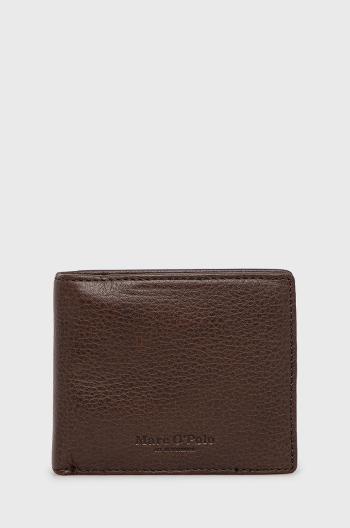 Kožená peněženka Marc O'Polo hnědá barva
