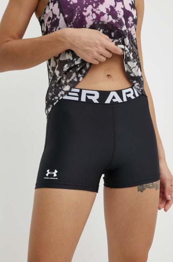 Tréninkové šortky Under Armour Authentics černá barva, s potiskem, medium waist