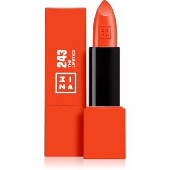 3INA The Lipstick lesklá rtěnka odstín 243 Shiny Coral Red 4,5 g