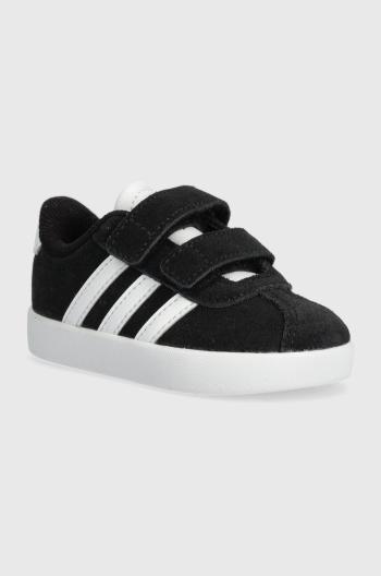 Dětské semišové sneakers boty adidas VL COURT 3.0 CF I černá barva