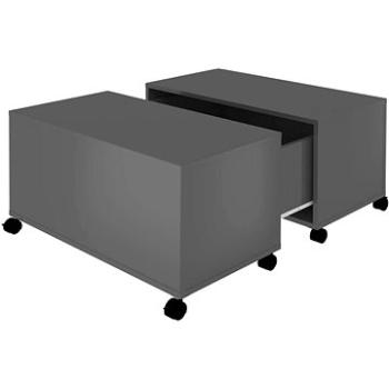 SHUMEE Konferenční stolek šedý vysoký lesk 75 × 75 × 38 cm dřevotříska , 806875 (806875)