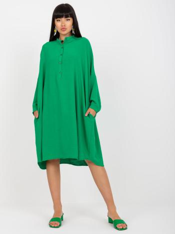 ZELENÉ KOŠILOVÉ ŠATY -DHJ-SK-15506A.94P-GREEN Velikost: ONE SIZE