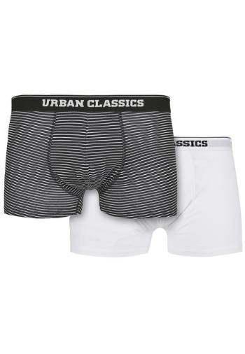 Urban Classics Organic Boxer Shorts 2-Pack mini stripe aop+white - L