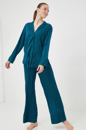 Pyžamová košile Abercrombie & Fitch dámská, zelená barva