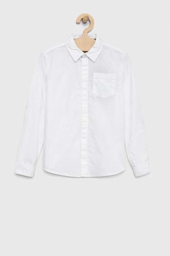 Dětská bavlněná košile Guess bílá barva