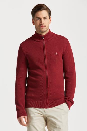 SVETR GANT COTTON PIQUE ZIP CARDIGAN červená XL