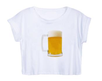 Dámské tričko Organic Crop Top Pivko