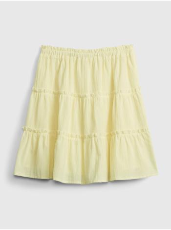 Žlutá holčičí dětská sukně teen tiered skirt GAP