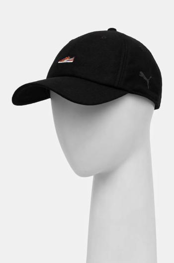 Kšiltovka Puma Classics Graphic Dad Cap černá barva, s aplikací, 025490