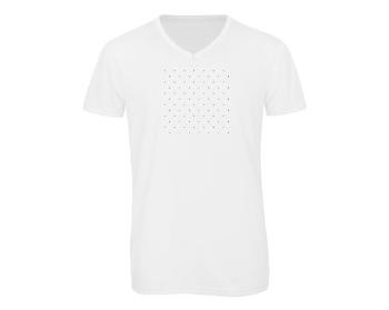 Pánské triko s výstřihem do V Minimal triangle pattern
