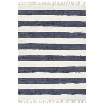 Ručně tkaný koberec Chindi bavlna 200×290 cm modro-bílý (133912)