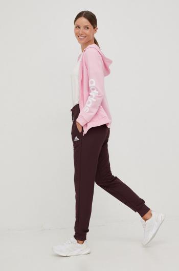 Sportovní tepláková souprava adidas růžová barva