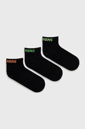 Dětské ponožky Skechers (3-pack) černá barva