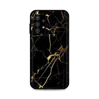 TopQ Kryt LUXURY Samsung A13 pevný Marble černo-zlatý 85138 (85138)