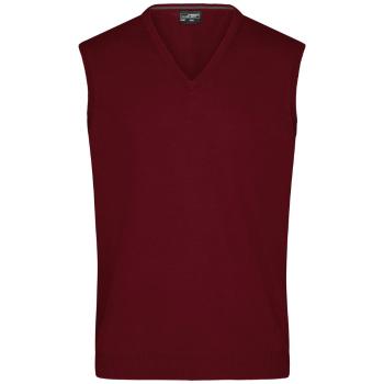 James & Nicholson Pánský svetr bez rukávů JN657 - Bordeaux | XXL