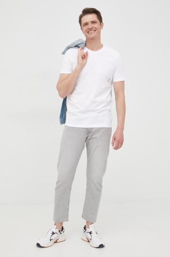 Bavlněné tričko HUGO 2-pack bílá barva