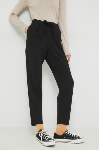 Kalhoty JDY Anna dámské, černá barva, široké, high waist